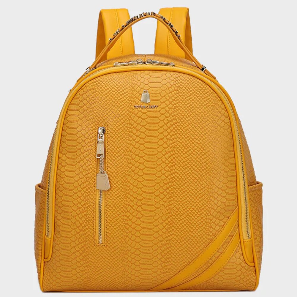 Tote&Carry Signature Commuter Backpack in Mustard‎ NWOT